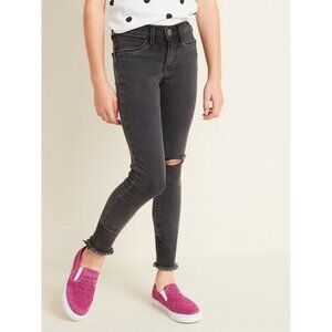 Old Navy Jeans Kids Girls Gray Ballerina Jeggings Skinny Distressed Fray